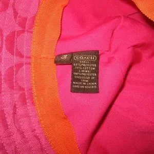 ❤️COACH PINK LOGO / LEATHER BUCKLE STRAP BUCKET CRUSHER HAT P/S NEW COACH Signature Jacquard Bucket Hat In Pink | eBay main image 4